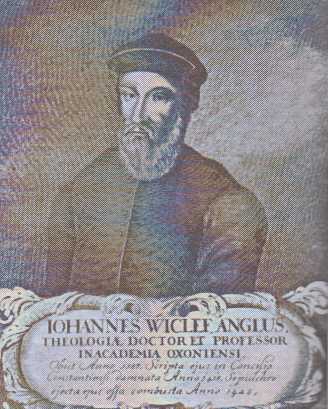 Jan Viklef (rytina z díla Hermanna von Hardta Magnum oecumenicum concilium Constantiense, 1698)