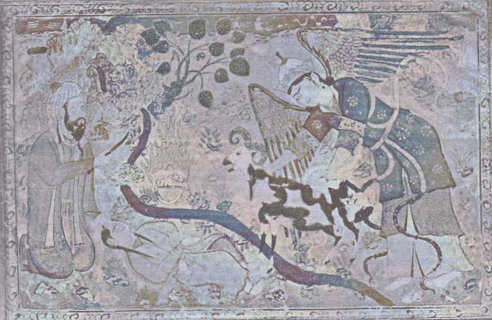 Prorok Ibráhím se chystá obětovat syna Ismá’íla (kresba z mughalské Indie)